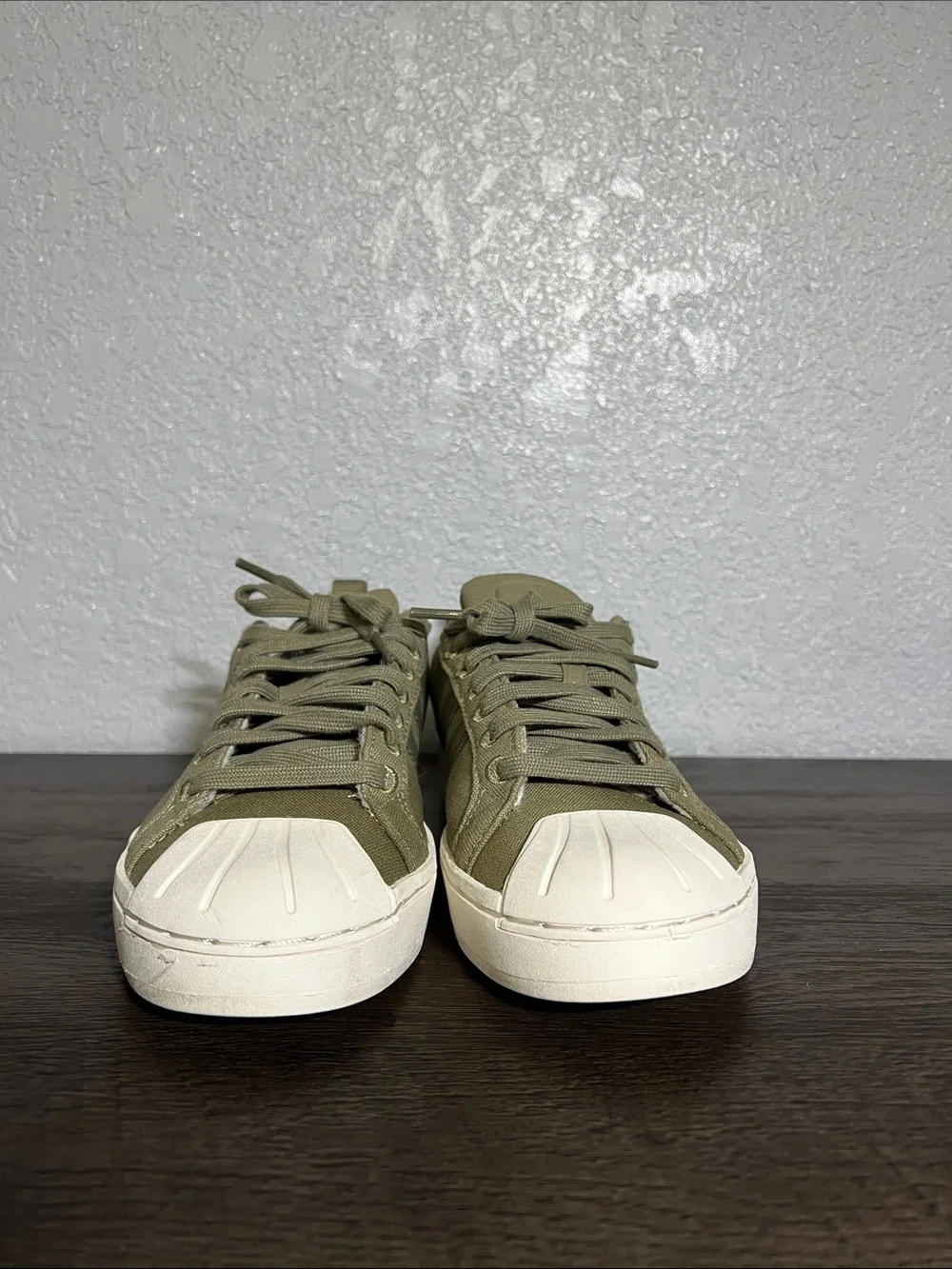 adidas Men’s Olive Green Low-Top Sneakers with White Sole